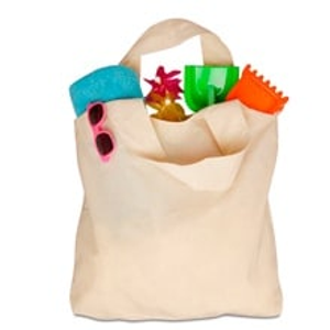 Natural Cotton Tote Bag, Natural, Package 12 - 18 X 2-1/4 X 13-3/4, - Gusset - 2 1/4'' - Reusable Bags by Paper Mart