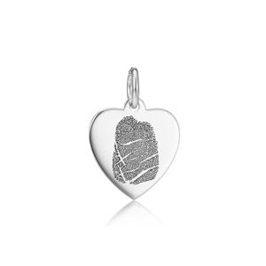 Sterling Silver FingerprintHeart Charm