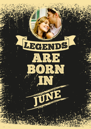 Cheeky Chops Fun Typographic Photo Upload June Birthday Card