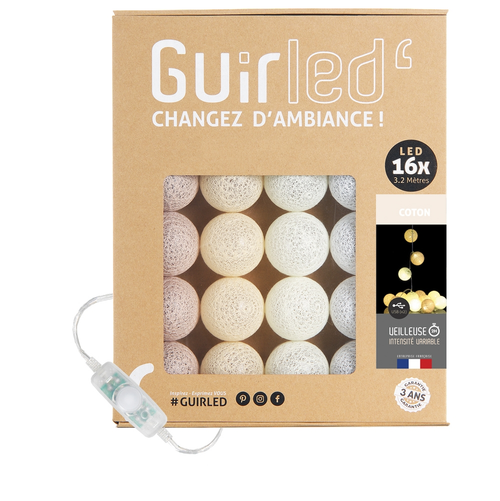 Avis sur le produit Coton Klassisch Lichterkette Baumwollkugeln LED USB [Reconditionné] - Guirled