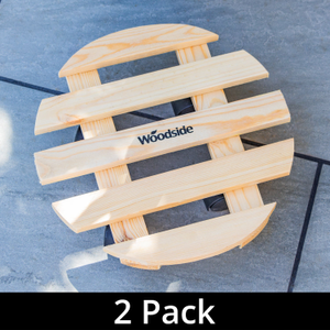 Woodside Round Wooden Plant Pot Trolley Movers Flowerpot Planter Caddy Pack of 2 Movers (2 PACK)