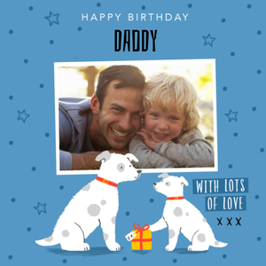Moonpig Dog Illustration Photo Upload Dad Birthday Card