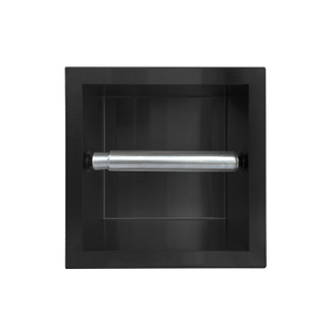 Inbouw reserve toiletrolhouder gun metal zonder klep