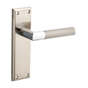 Stretton Right Angle Lever Door Handle - Dual Tone Nickel Lever & Nickel Backplate - Internal - Pair - Designer Levers