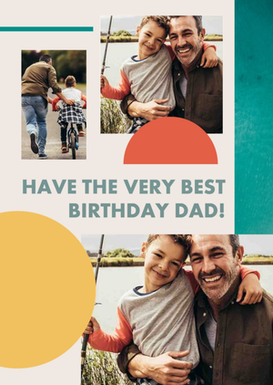Minimalista Modern Photo Upload Dad Birthday Card