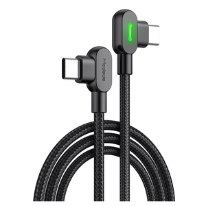 USB-C to USB-C PD Charging Nylon Braided Cable with 90-Degree Design - 2m