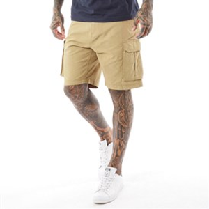 Brave Soul Mens Riverwood Cargo Shorts Stone