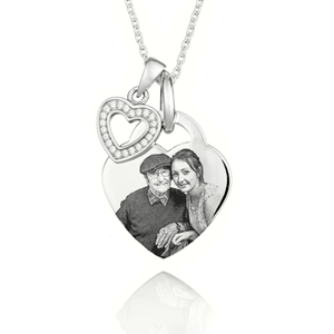 Duo Heart Photo Necklace