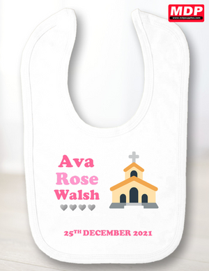 Personalised Christening Girl Church Baby Bib