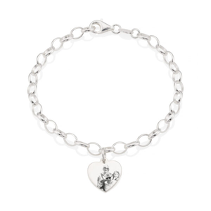 Sterling Silver Heart Photo Bracelet