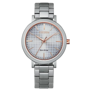 Citizen Stainless Steel Silver Dial Solar Women's Watch - EM0766-50A