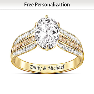 A Toast To Love Personalized Topaz And Diamond Ring