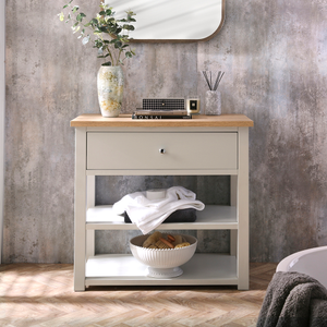 Milano Henley - Antique White 840mm Traditional Vanity Unit - with Classic Round Chrome Handle