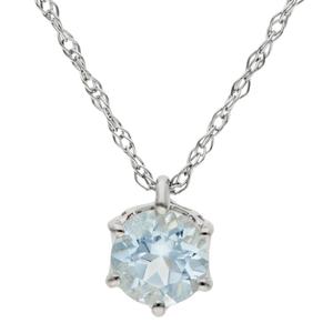 9ct White Gold 0.34ct Aquamarine Pendant