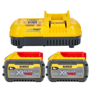 DeWalt DCB547 18V/54V XR Flexvolt 9Ah Li-Ion FLEXVOLT Battery Twin Pack With DCB118 Fast Charger