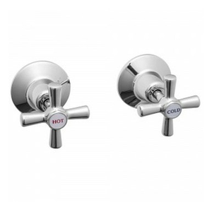 Easyclean Wall Top Assemblies w/Handle & Button Chrome (Pair) [133302]