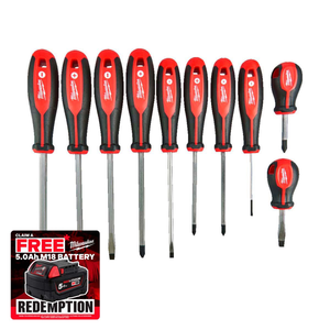 Milwaukee 4932471808 Tri-Lobe Screwdriver Set (10 Pieces)