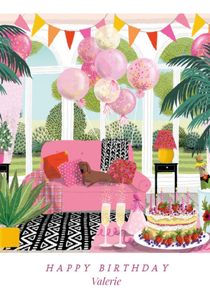 Illustrative Party Scene Birthday Card