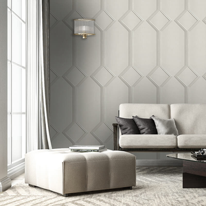Belgravia Decor Alessia Panel off White Satin Wallpaper - 216