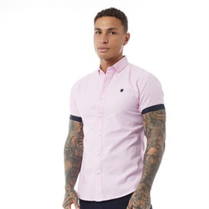 883 Police Mens Crandon Short Sleeve Shirt Pink