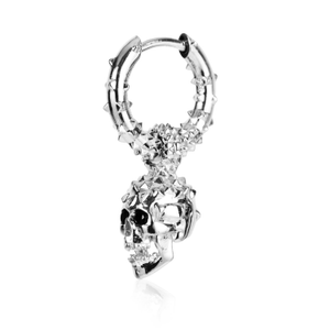 Skull Hoop Earrings – Silver