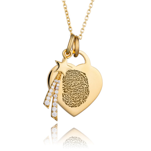Gold Shooting Star Fingerprint Necklace