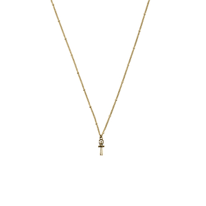 Collier-pendentif Égyptien Croix de vie - Chaîne boules 60cm