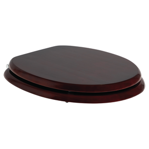 Toilet Seat Timber Mahogany Chrome Hinge [198257]