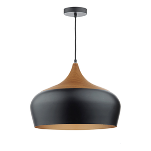 Dar Gaucho Large Pendant Matt Black & Wood