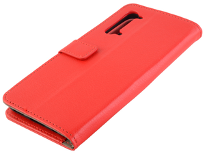 Synthetic Leather Wallet Case with Stand for OPPO Find X2 Lite - Red