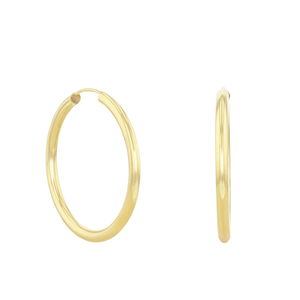 Soleil Collection  22mm Plain Hoops | 9K Solid Yellow Gold