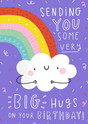 Jess Moorhouse Cute Illustrated Rainbow Hugs Birthday Card