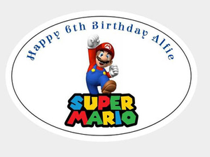 Personalised Super Mario Oval Labels (8 Pack)