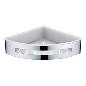 Corner PVC Shower Shelf Chrome & White [168774]