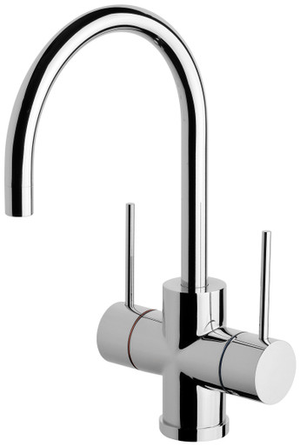 Vivid Slimline Sink Mixer (Twin Handle 160mm Gooseneck) 4Star Chrome [158864]