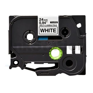 Compatible Brother TZe-SL251 24mm Black Text on White Self-Laminating Label for Cables and Wires - 8 metres