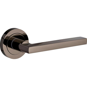 Scylla Lever Door Handle on Rose - Black Nickel - Pair - Designer Levers