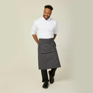 Navy and White Butchers Waist Apron