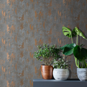 Nina Home Industrial Texture Taupe/Rust Metallic Wallpaper - N10403