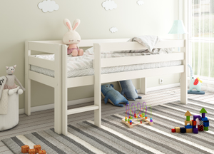 Noomi Solid Wood Shorty Mid Sleeper White (FSC-Certified)