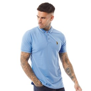 LUKE 1977 Mens Texas Tip Polo Atlantic/White
