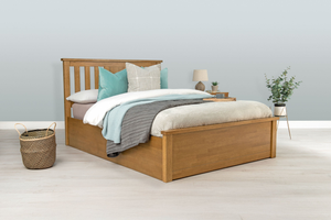 Chester Medium Oak Ottoman Storage Bed Frame - 4ft6 Double