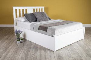 Chester Bright White Ottoman Storage Bed Frame - 5ft King Size