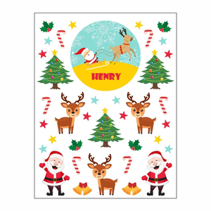 Santa Sleigh Christmas Stickers