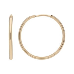 New 9ct Gold 17mm Plain Sleeper Style Earrings