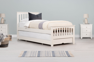Heywood Soft White Solid Wood Guest Bed - 3ft Single