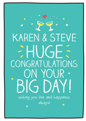 Happy Jackson Typographic Congratulations On Your Big Day Wedding Card
