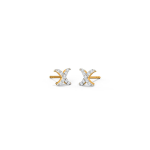 Cross Diamond Stud Earrings