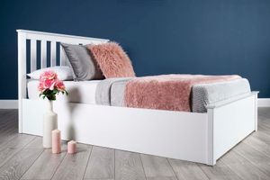 Chester Bright White Ottoman Storage Bed Frame - 4ft Small Double