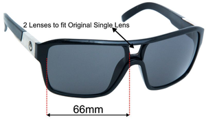 Sunglass Fix Replacement Lenses for Dragon The Jam Remix (Two Lenses) - 66mm Wide
